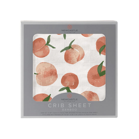 Carnelian Peaches Bamboo Crib Sheet