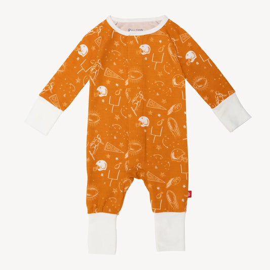 Orange Game Day Modal Magnetic Convertible Grow With Me Coverall