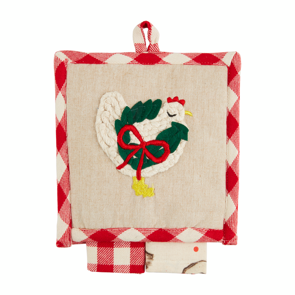 Christmas Pot Holder and Towel Set