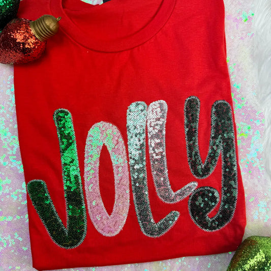 Red Jolly Merry Christmas Short Sleeve T-Shirt