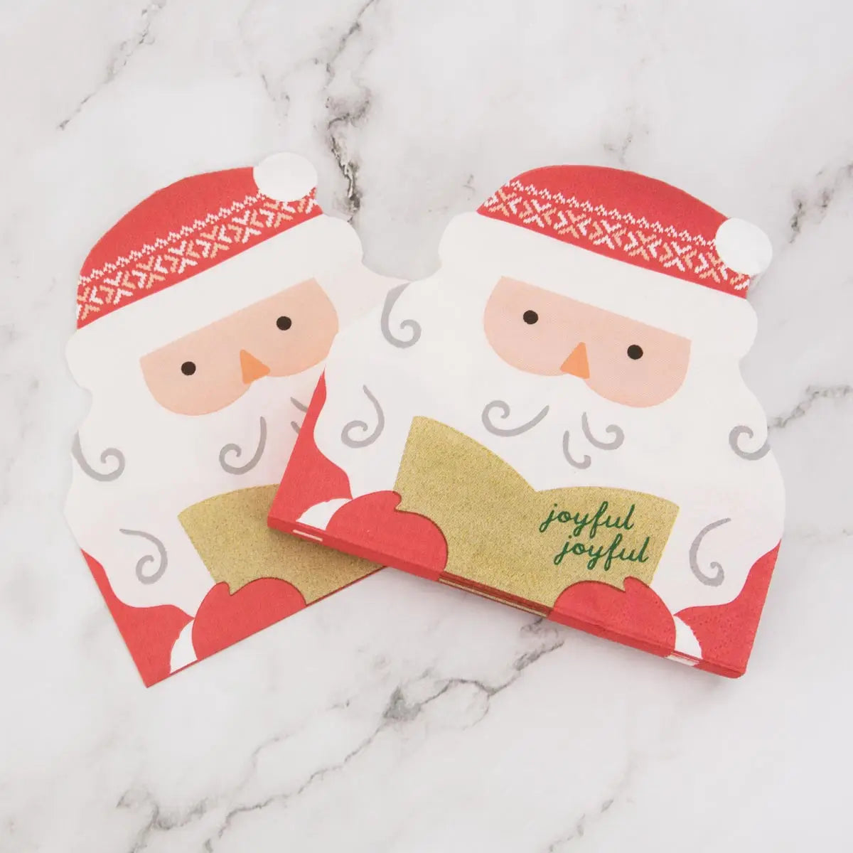 Santa Shaped Cocktail Napkins 5”