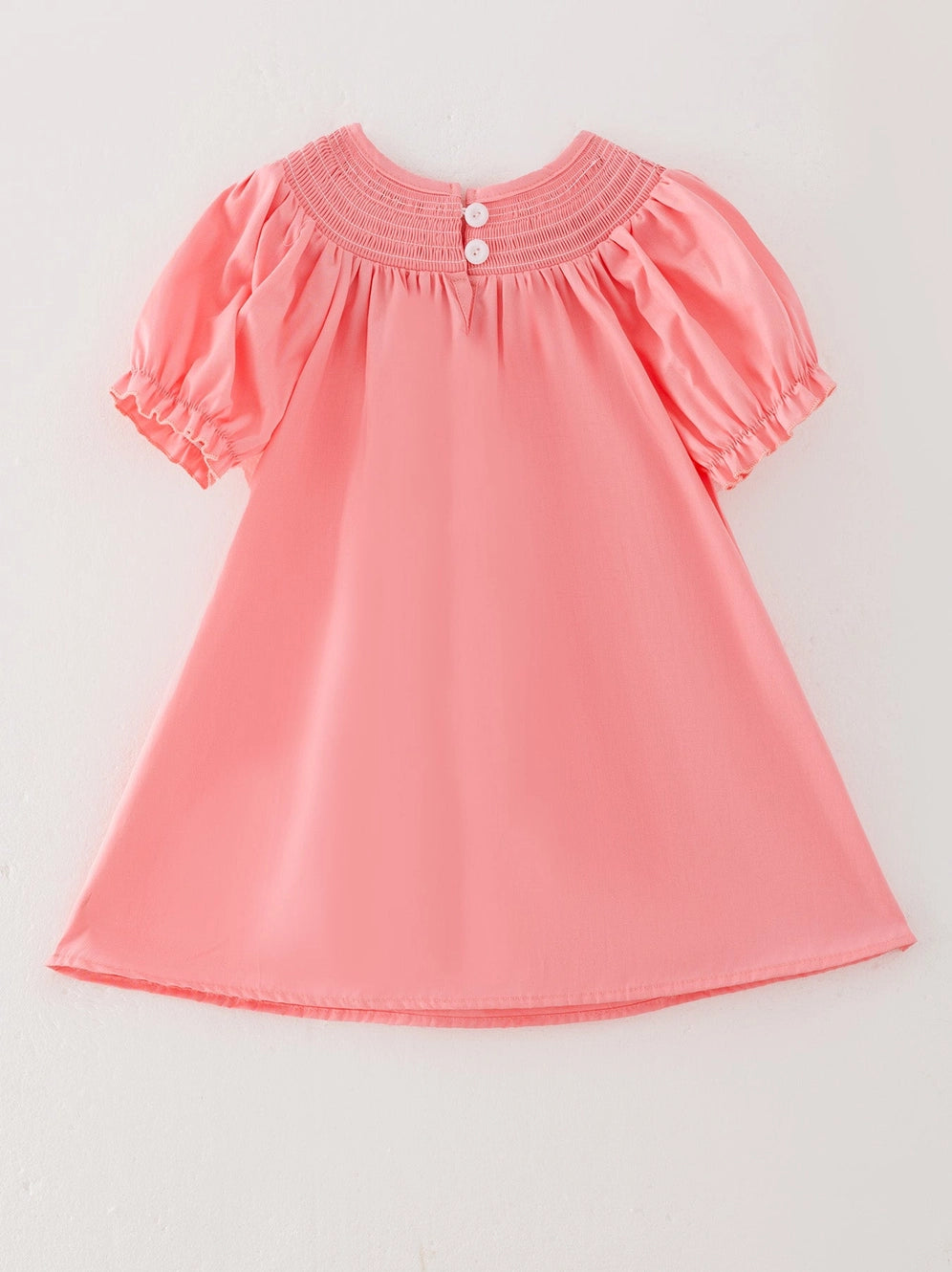 Pink Smocking Embroidered Crucifix Girls Dress