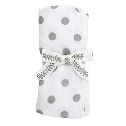 Stephan Baby Face to Face Burp Cloth - Grey Dot