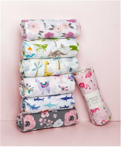 Stephen Joseph Cotton Muslin Swaddle Blanket Llama Sneak A Peek Boutique